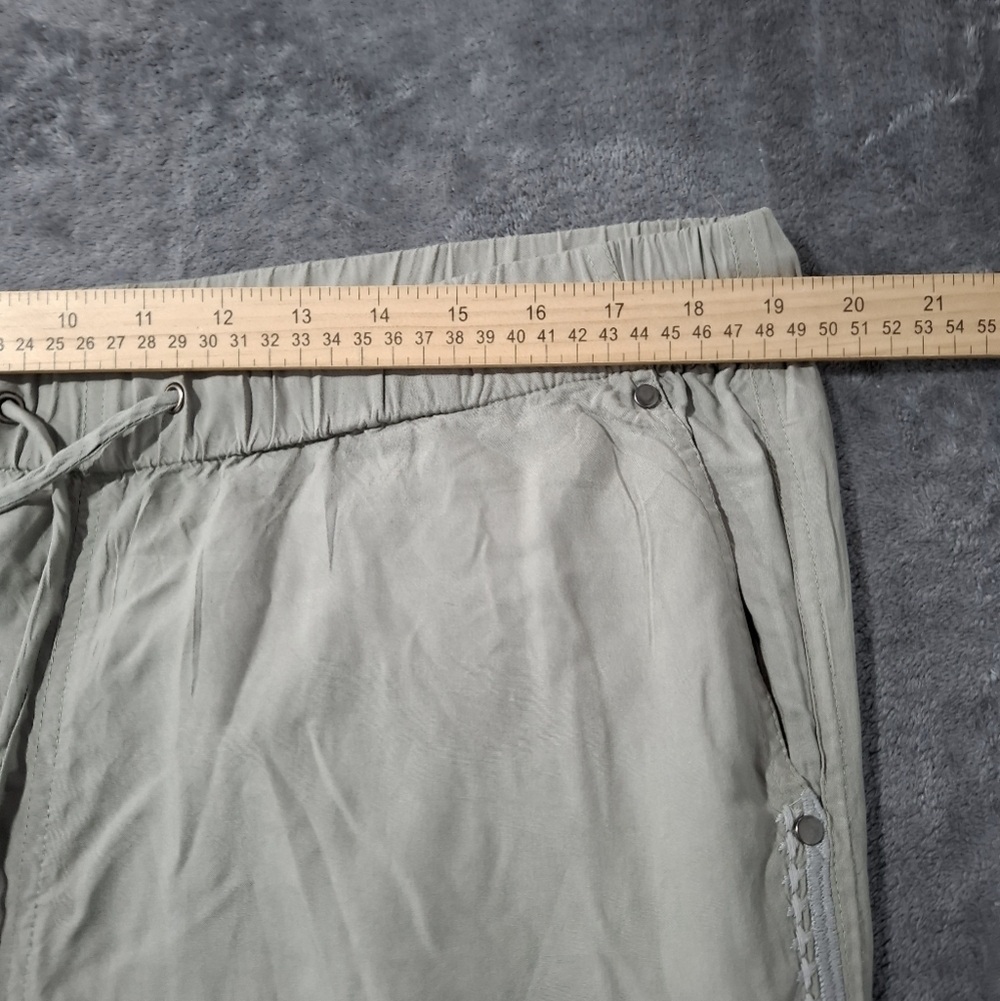 Sundance Tone It Up Embroidered Pants Womens Size Medium Light Green Boho - Picture 6 of 9